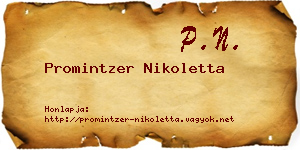 Promintzer Nikoletta névjegykártya